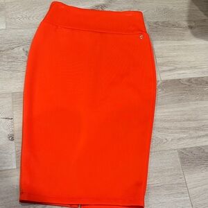 Thalia Sodi Bold Orange Pencil Skirt